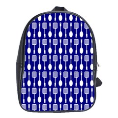 Indigo Spatula Spoon Pattern School Bags(large)  by GardenOfOphir