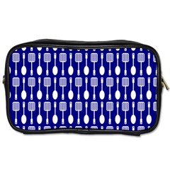 Indigo Spatula Spoon Pattern Toiletries Bags 2-side by GardenOfOphir