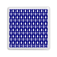 Indigo Spatula Spoon Pattern Memory Card Reader (square)  by GardenOfOphir