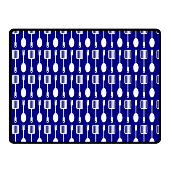 Indigo Spatula Spoon Pattern Double Sided Fleece Blanket (Small) 