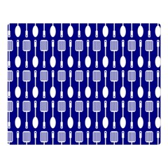 Indigo Spatula Spoon Pattern Double Sided Flano Blanket (large)  by GardenOfOphir