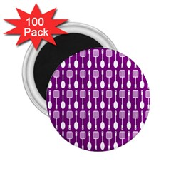 Magenta Spatula Spoon Pattern 2 25  Magnets (100 Pack) 