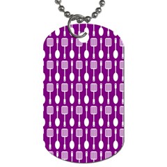 Magenta Spatula Spoon Pattern Dog Tag (one Side)