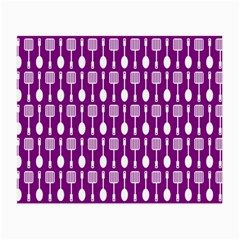 Magenta Spatula Spoon Pattern Small Glasses Cloth