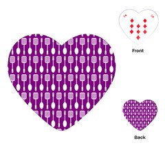 Magenta Spatula Spoon Pattern Playing Cards (heart)  by GardenOfOphir