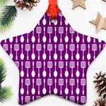 Magenta Spatula Spoon Pattern Star Ornament (Two Sides)  Front