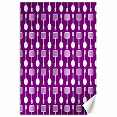 Magenta Spatula Spoon Pattern Canvas 20  X 30  