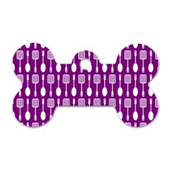 Magenta Spatula Spoon Pattern Dog Tag Bone (one Side) by GardenOfOphir