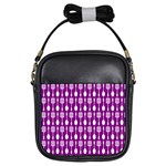 Magenta Spatula Spoon Pattern Girls Sling Bags Front