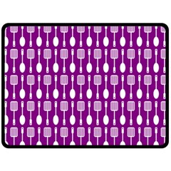 Magenta Spatula Spoon Pattern Fleece Blanket (large)  by GardenOfOphir