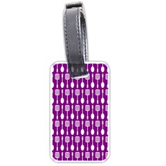 Magenta Spatula Spoon Pattern Luggage Tags (one Side)  by GardenOfOphir