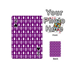 Magenta Spatula Spoon Pattern Playing Cards 54 (mini)  by GardenOfOphir