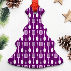 Magenta Spatula Spoon Pattern Ornament (christmas Tree)