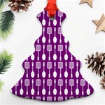 Magenta Spatula Spoon Pattern Ornament (Christmas Tree) Front