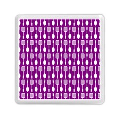 Magenta Spatula Spoon Pattern Memory Card Reader (square)  by GardenOfOphir