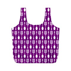 Magenta Spatula Spoon Pattern Full Print Recycle Bags (m)  by GardenOfOphir