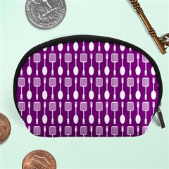 Magenta Spatula Spoon Pattern Accessory Pouches (large)  by GardenOfOphir