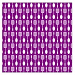 Magenta Spatula Spoon Pattern Large Satin Scarf (Square) Front