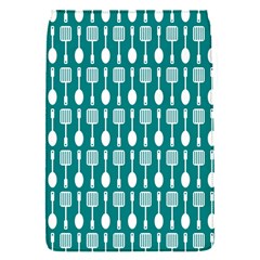 Teal And White Spatula Spoon Pattern Flap Covers (s)  by GardenOfOphir