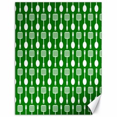 Green And White Kitchen Utensils Pattern Canvas 18  X 24  