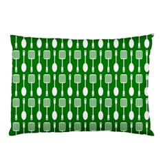 Green And White Kitchen Utensils Pattern Pillow Cases