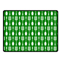 Green And White Kitchen Utensils Pattern Fleece Blanket (small) by GardenOfOphir