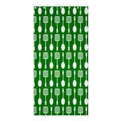 Green And White Kitchen Utensils Pattern Shower Curtain 36  X 72  (stall)  by GardenOfOphir