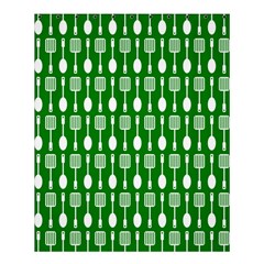 Green And White Kitchen Utensils Pattern Shower Curtain 60  X 72  (medium)  by GardenOfOphir