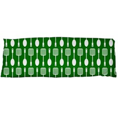 Green And White Kitchen Utensils Pattern Body Pillow Cases Dakimakura (two Sides)  by GardenOfOphir