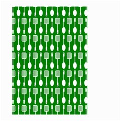 Green And White Kitchen Utensils Pattern Small Garden Flag (two Sides)