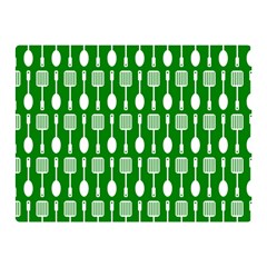 Green And White Kitchen Utensils Pattern Double Sided Flano Blanket (mini)  by GardenOfOphir