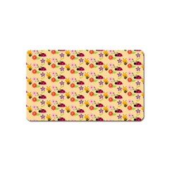 Colorful Ladybug Bess And Flowers Pattern Magnet (name Card)