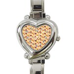 Colorful Ladybug Bess And Flowers Pattern Heart Italian Charm Watch Front