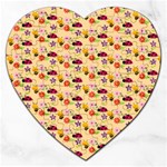 Colorful Ladybug Bess And Flowers Pattern Jigsaw Puzzle (Heart) Front