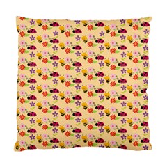 Colorful Ladybug Bess And Flowers Pattern Standard Cushion Case (one Side)  by GardenOfOphir