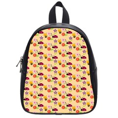 Colorful Ladybug Bess And Flowers Pattern School Bags (small)  by GardenOfOphir