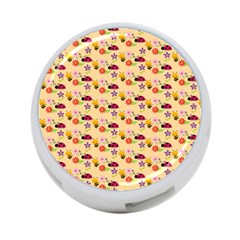 Colorful Ladybug Bess And Flowers Pattern 4-port Usb Hub (two Sides)  by GardenOfOphir