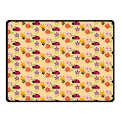 Colorful Ladybug Bess And Flowers Pattern Fleece Blanket (small) by GardenOfOphir