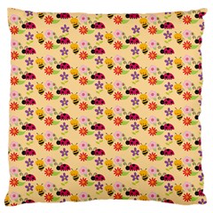 Colorful Ladybug Bess And Flowers Pattern Large Cushion Cases (one Side)  by GardenOfOphir