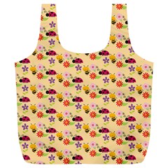 Colorful Ladybug Bess And Flowers Pattern Full Print Recycle Bags (l)  by GardenOfOphir