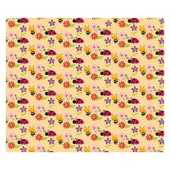 Colorful Ladybug Bess And Flowers Pattern Double Sided Flano Blanket (small) 