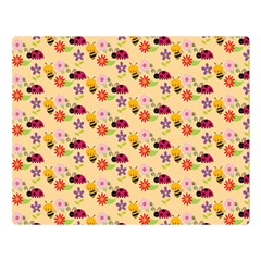 Colorful Ladybug Bess And Flowers Pattern Double Sided Flano Blanket (large)  by GardenOfOphir