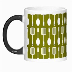 Olive Green Spatula Spoon Pattern Morph Mugs by GardenOfOphir