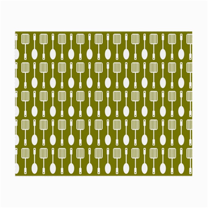 Olive Green Spatula Spoon Pattern Small Glasses Cloth