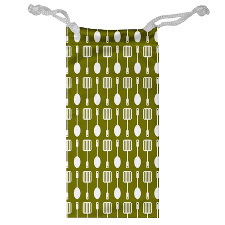 Olive Green Spatula Spoon Pattern Jewelry Bags