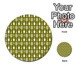 Olive Green Spatula Spoon Pattern Multi-purpose Cards (Round)  Front 2