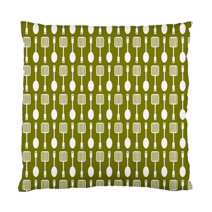 Olive Green Spatula Spoon Pattern Standard Cushion Case (One Side) 