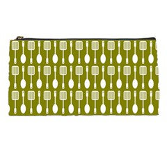 Olive Green Spatula Spoon Pattern Pencil Cases by GardenOfOphir