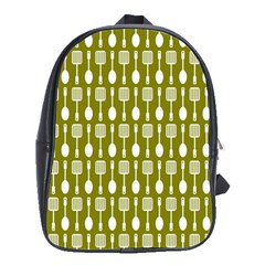 Olive Green Spatula Spoon Pattern School Bags(large)  by GardenOfOphir