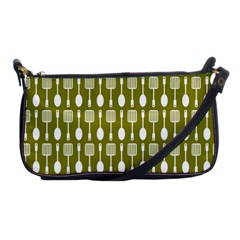 Olive Green Spatula Spoon Pattern Shoulder Clutch Bags by GardenOfOphir